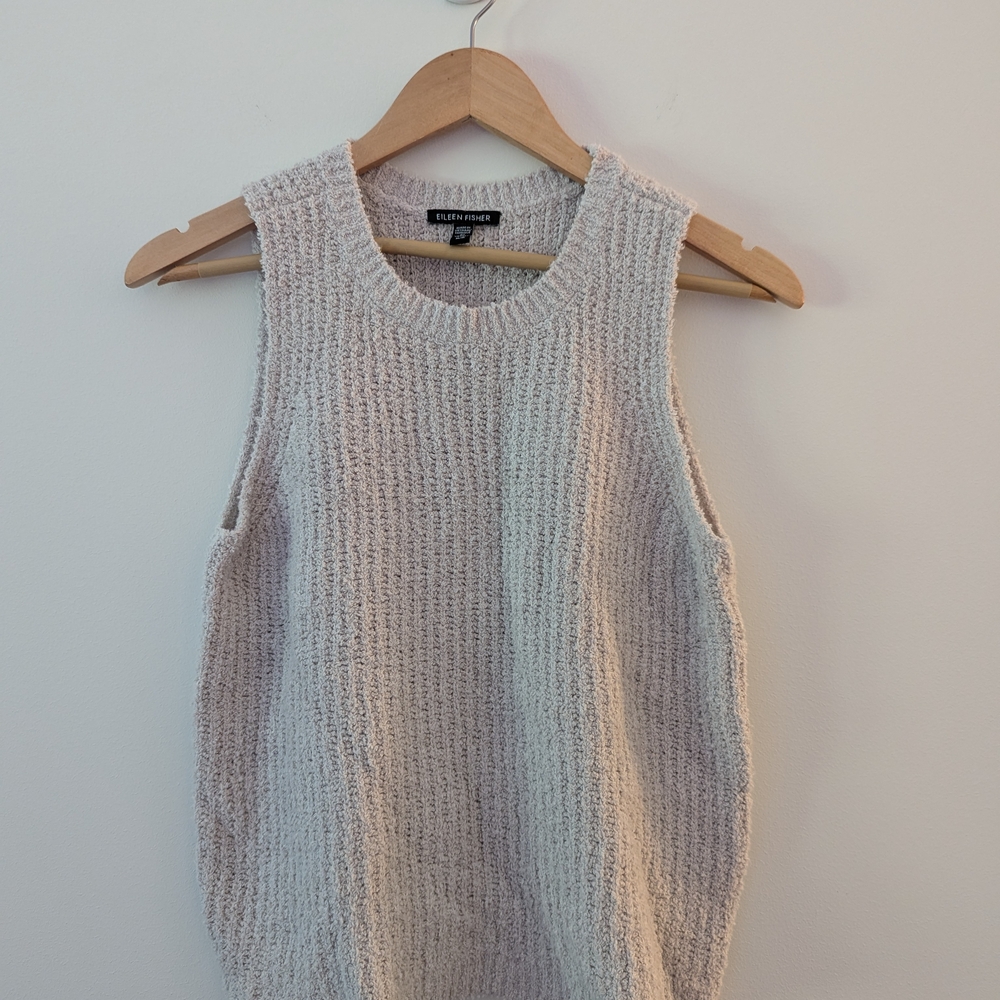 Eileen Fisher Textured Knit Sleeveless Top in Cream